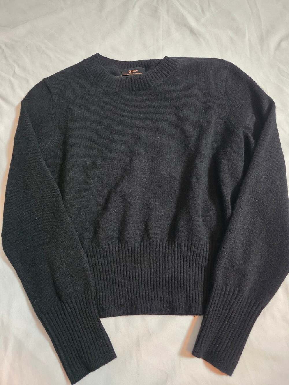 Quince Mongolian Cashmere Crewneck Sweater Size S Black